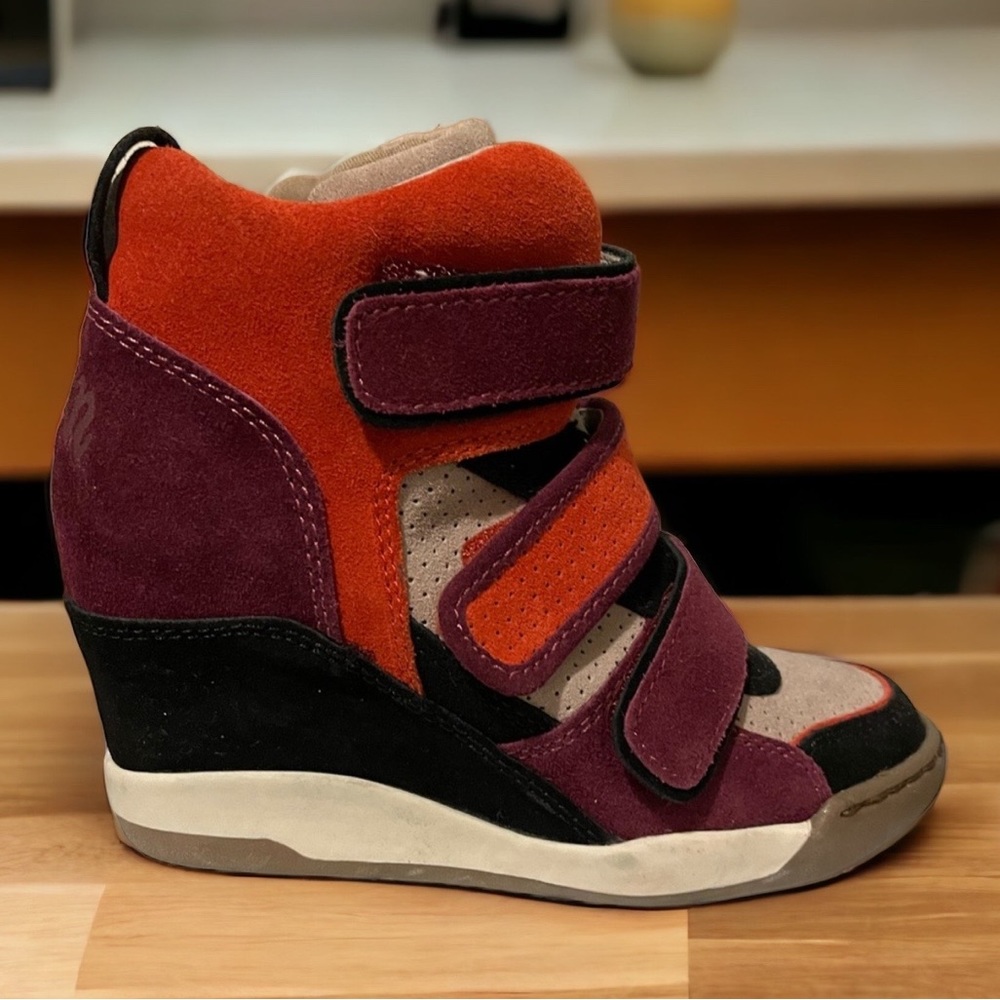 Ash suede multi wedge sneakers Alex size 37 EUC - Picture 1 of 2